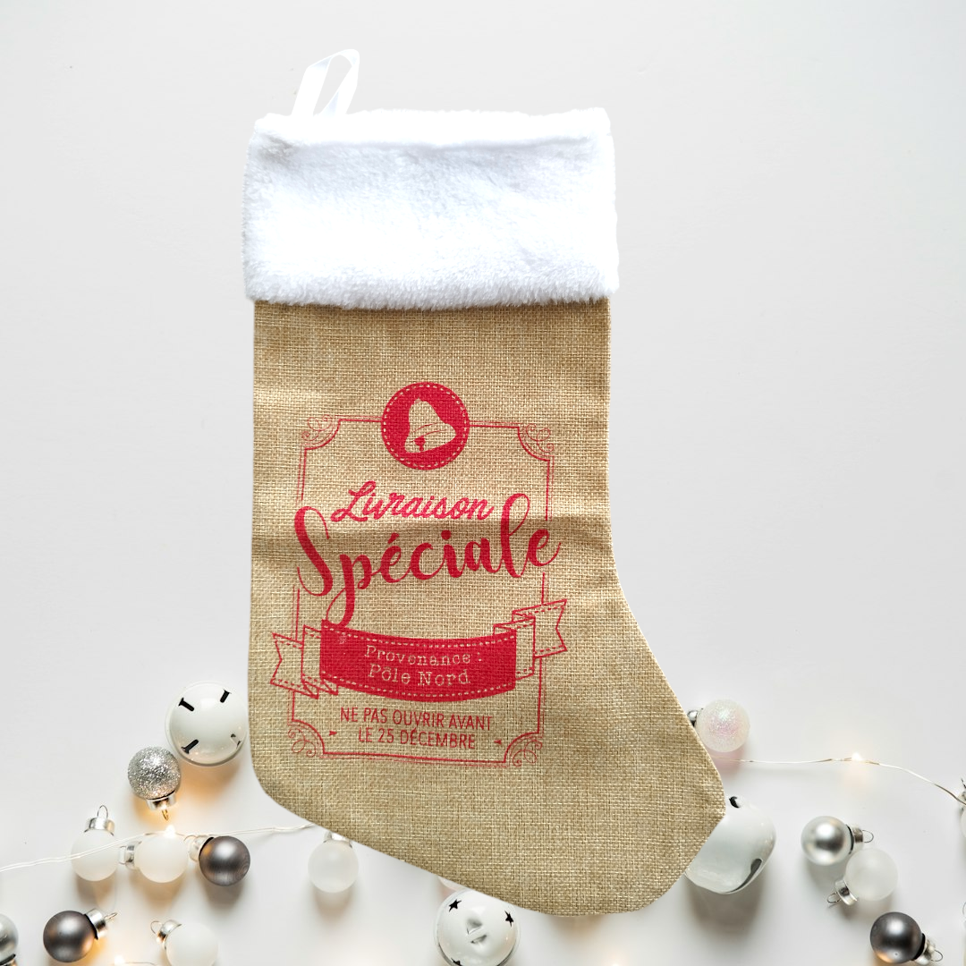 Chaussetes de Noël en jute