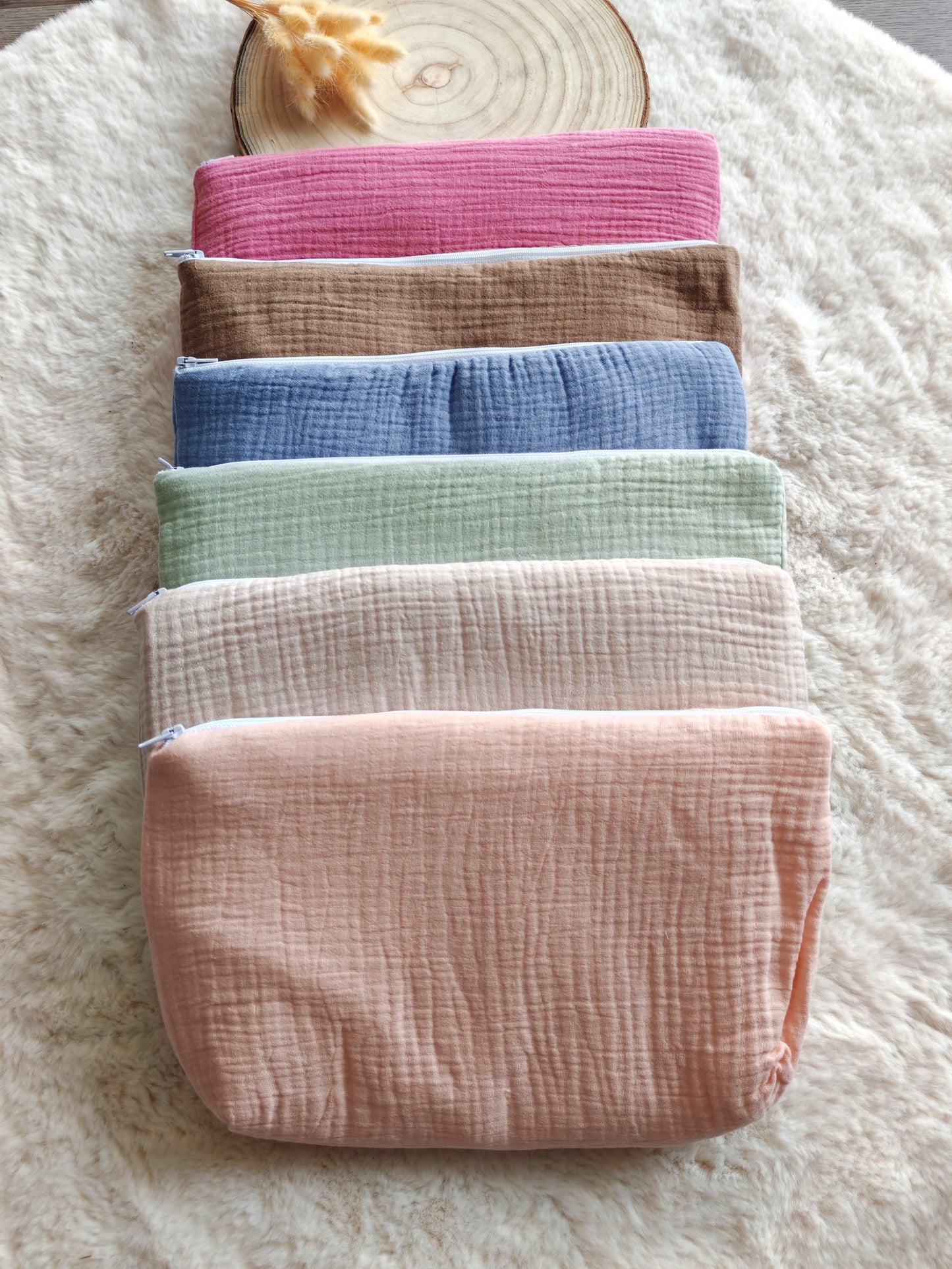 Trousse de Toilette Personnalisable en Gaze de Coton – Pour Bébé et Maman –