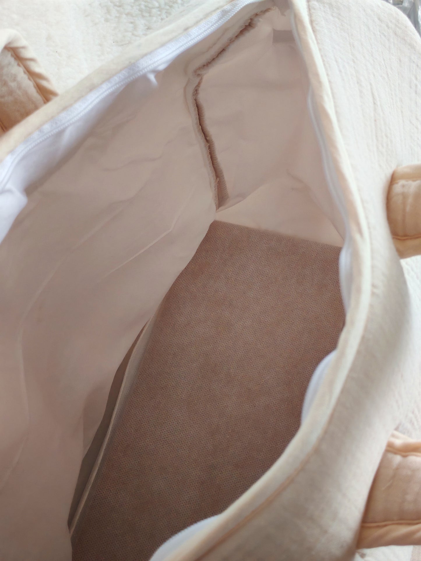 Sac à Langer en Gaze de Coton Beige Personnalisable
