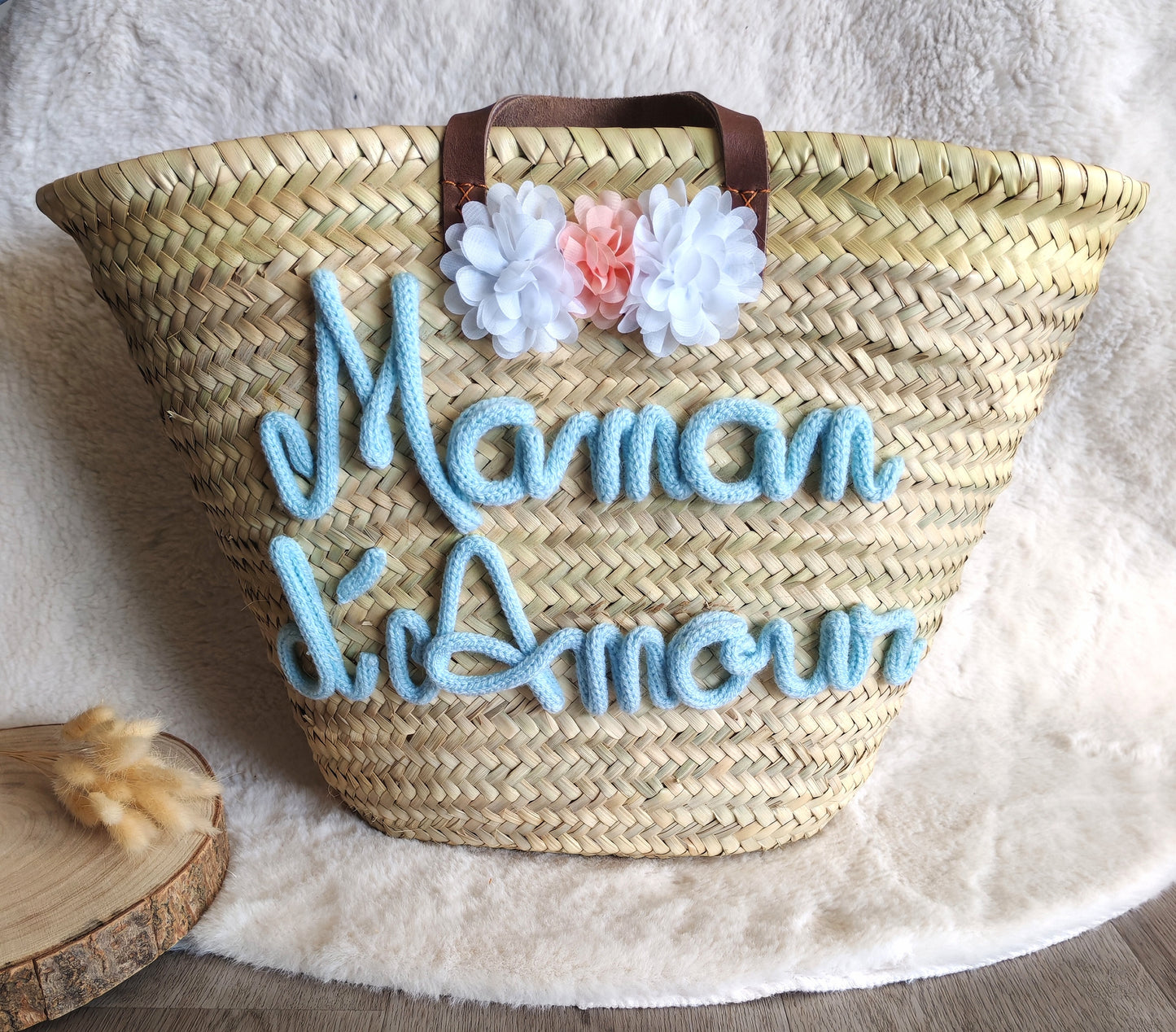Panier shopping en palmier naturel