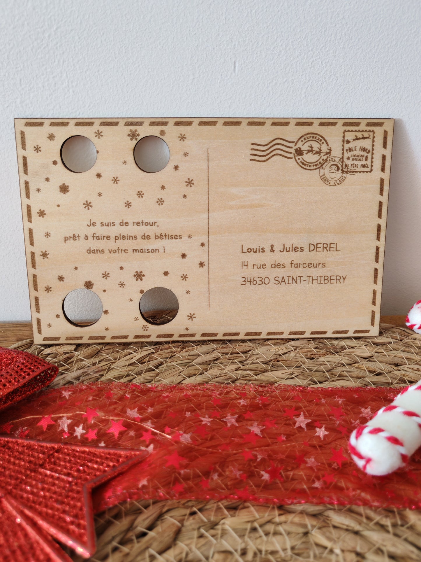 Carte postale en bois