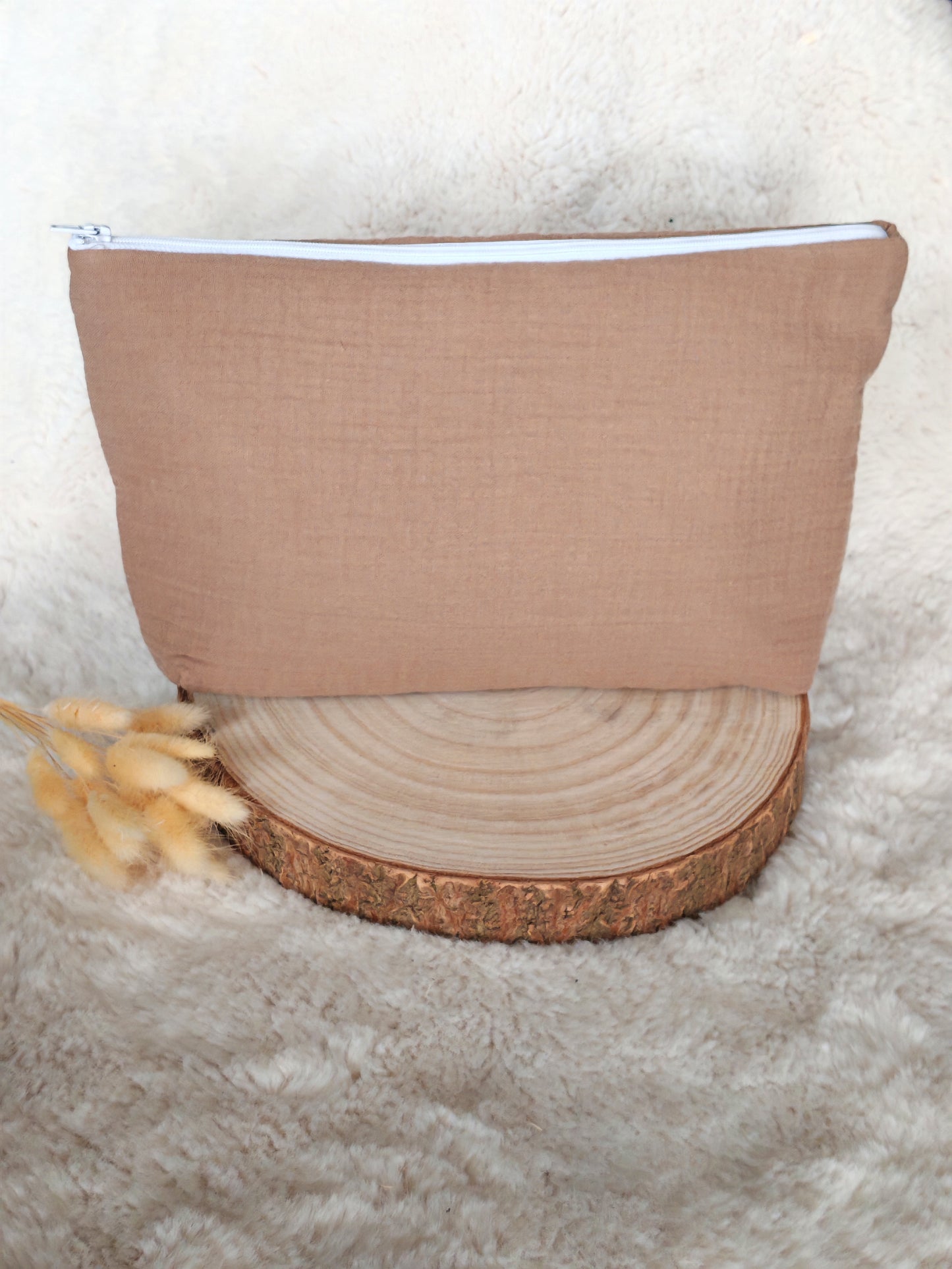 Trousse de Toilette Personnalisable en Gaze de Coton – Pour Bébé et Maman –