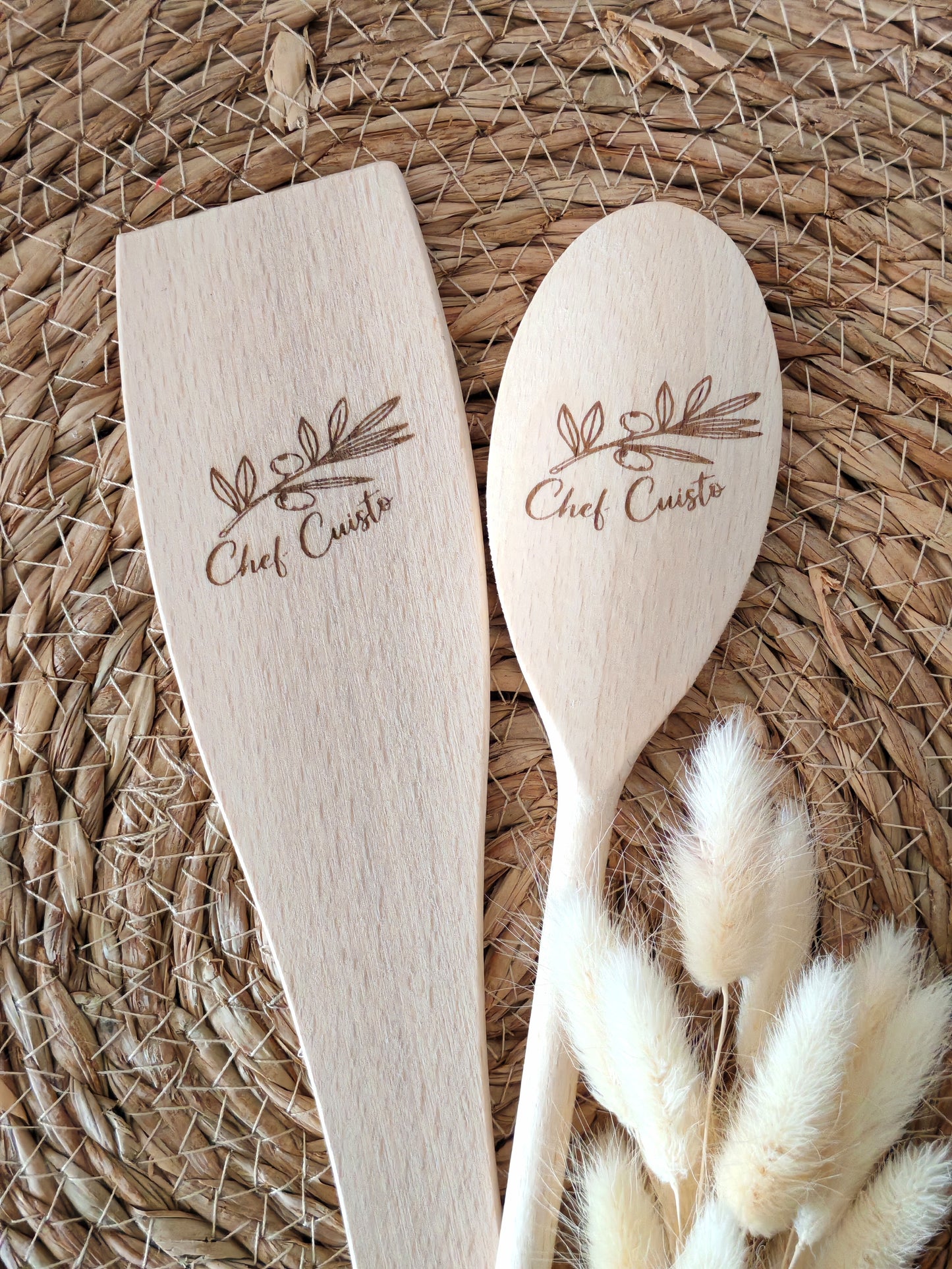 Duo spatule et cuillère en bois chef cuisto