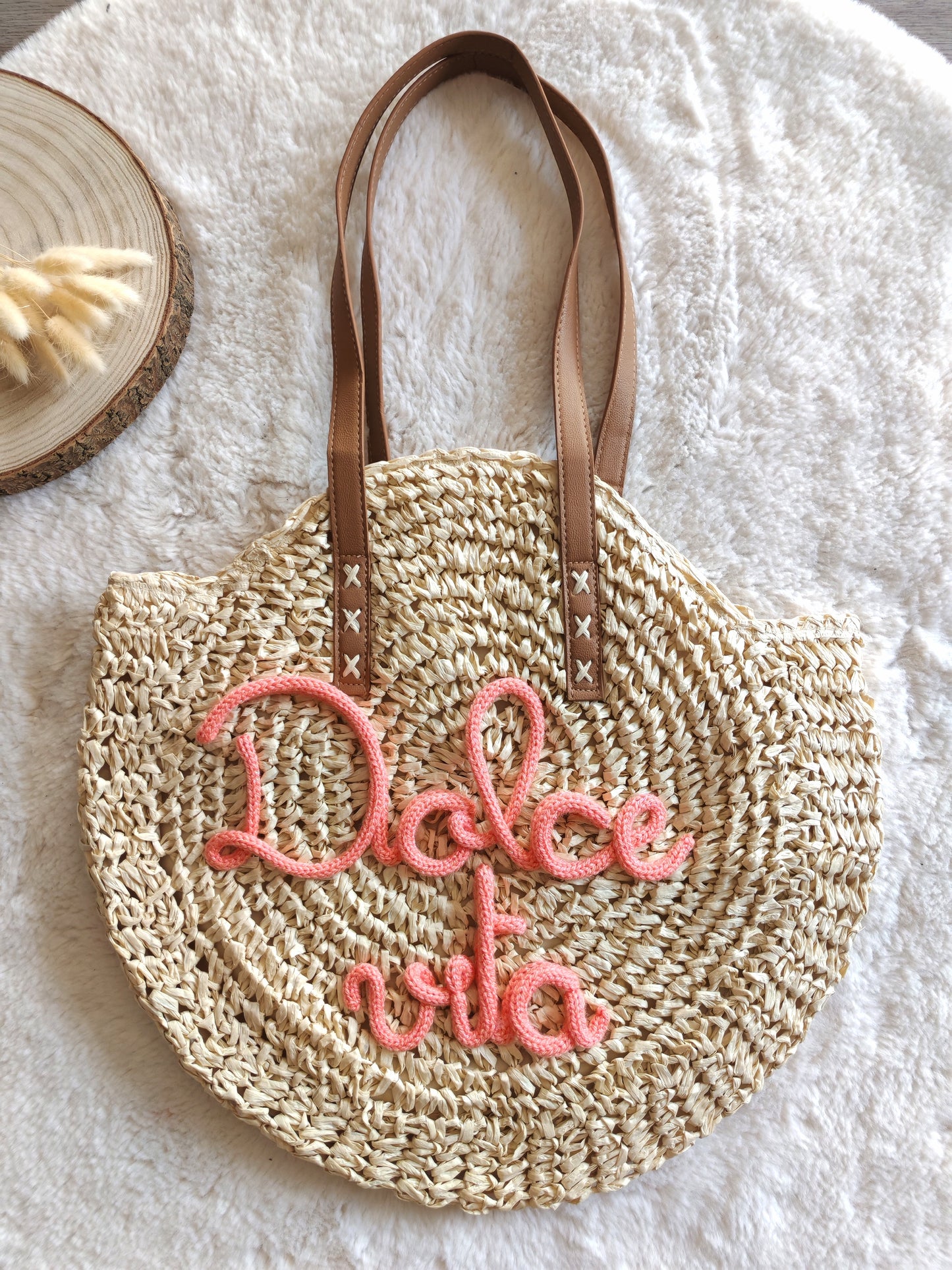 Sac rond en paille