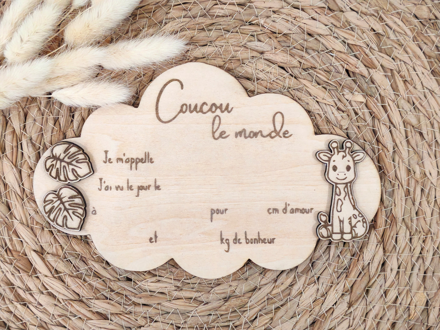Plaque de naissance personnalisée