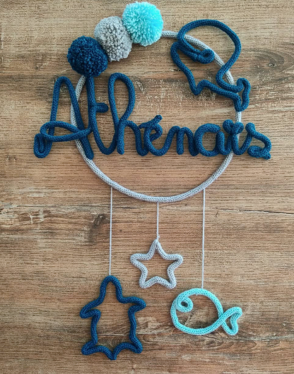 Tricotin rond 3 pompons 1 étoile 3 animaux