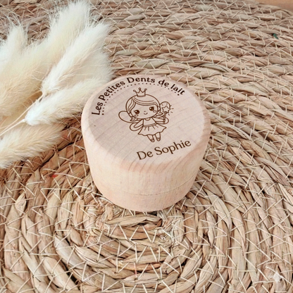 Boîte à Dents de Lait en Bois Personnalisée