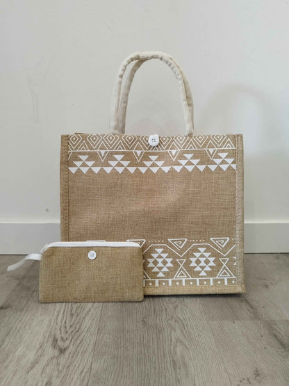Sac jute décoratif + trousse