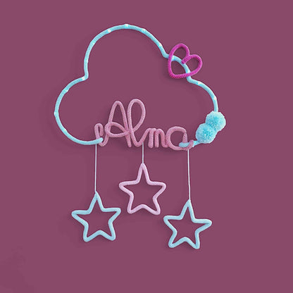 Tricotin Nuage 3 étoiles - Coeur / Etoile / Lune