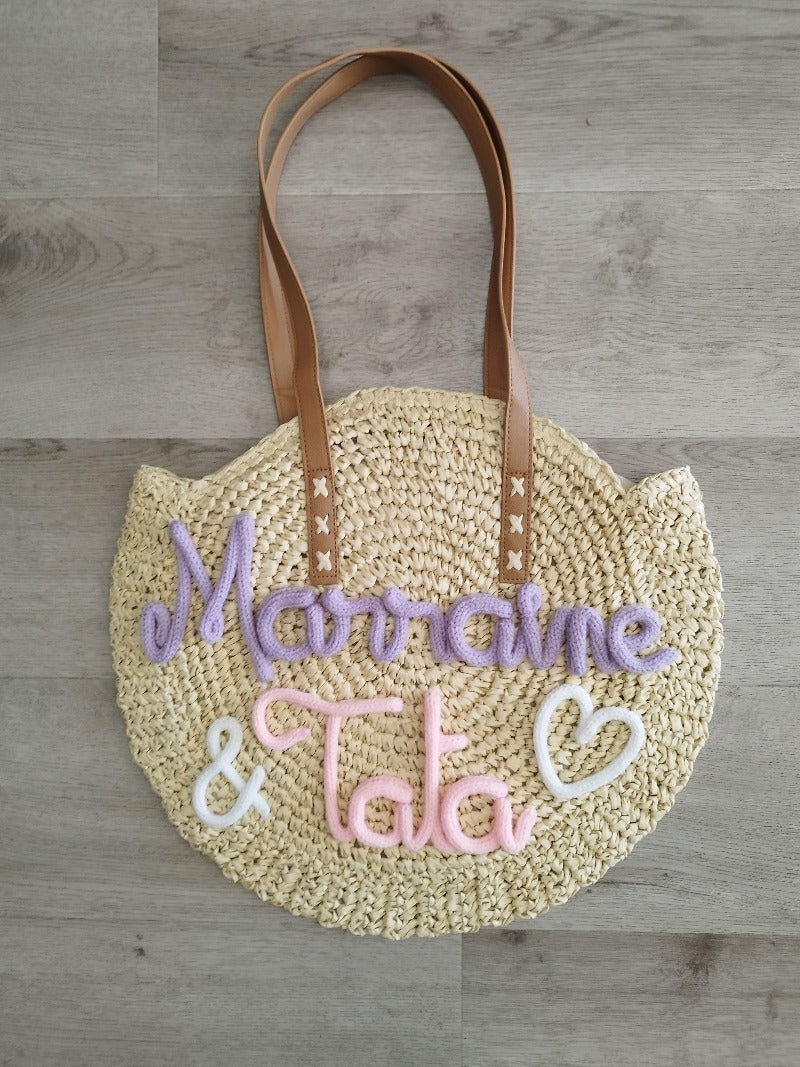 Sac rond en paille