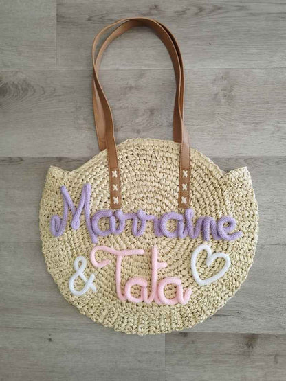 Sac rond en paille