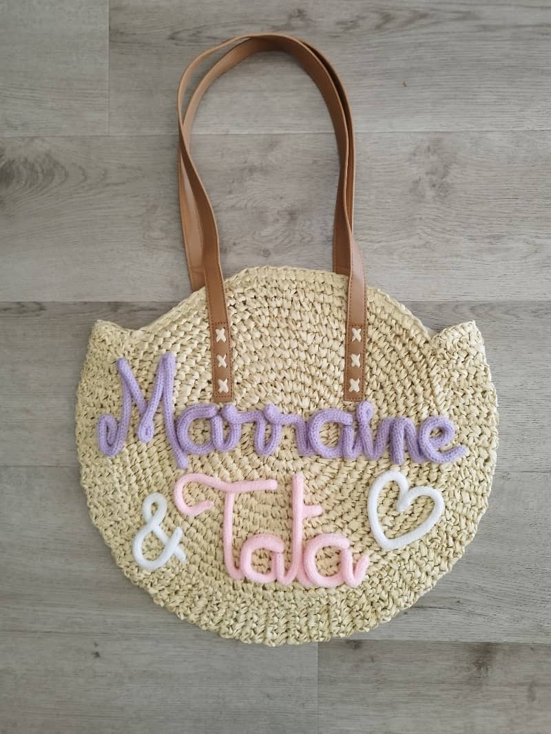 Sac rond en paille