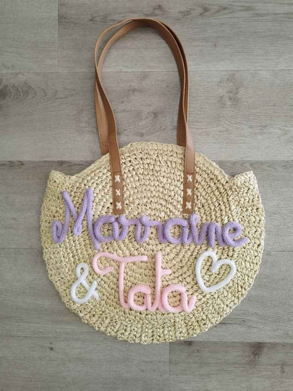 Sac rond en paille
