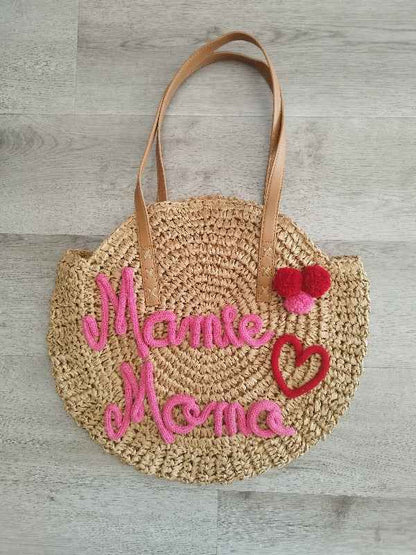 Sac rond en paille