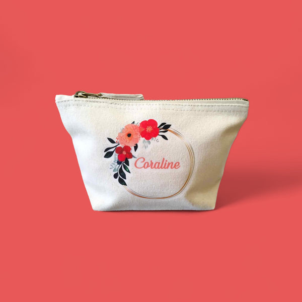 Trousse en coton couronne de fleurs