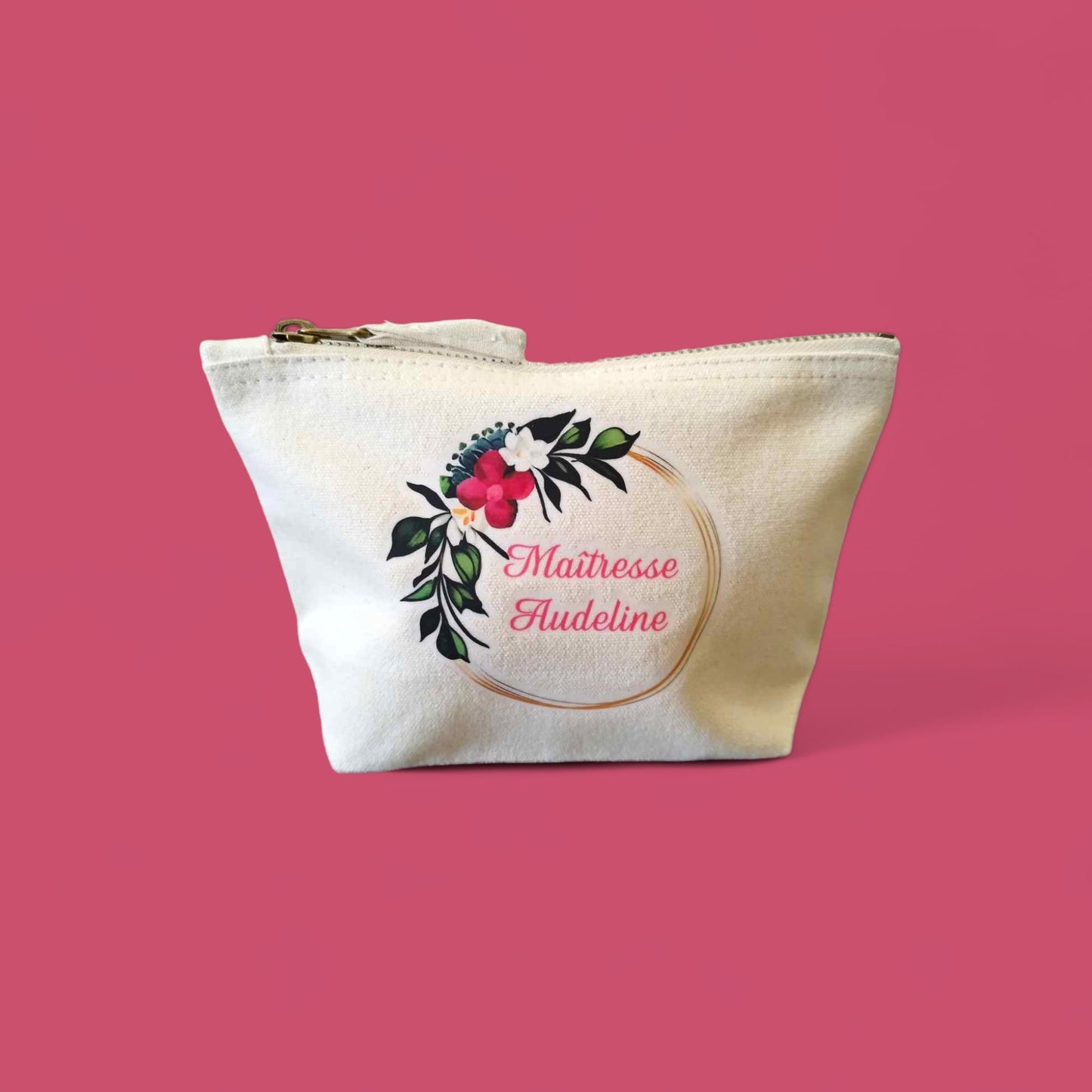 Trousse en coton couronne de fleurs