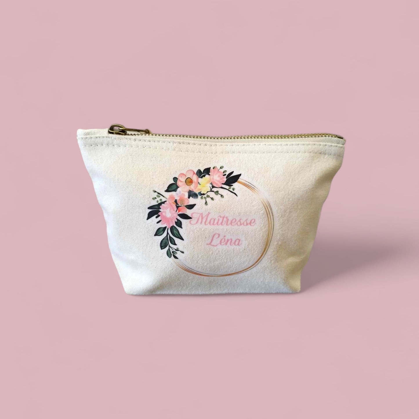 Trousse en coton couronne de fleurs