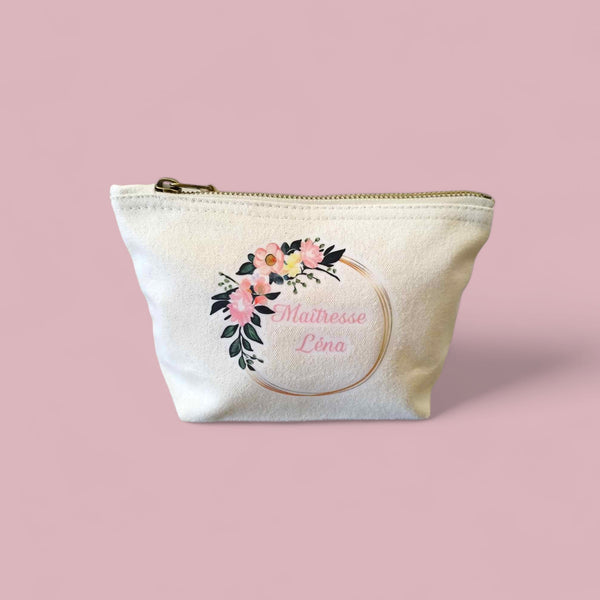 Trousse en coton couronne de fleurs