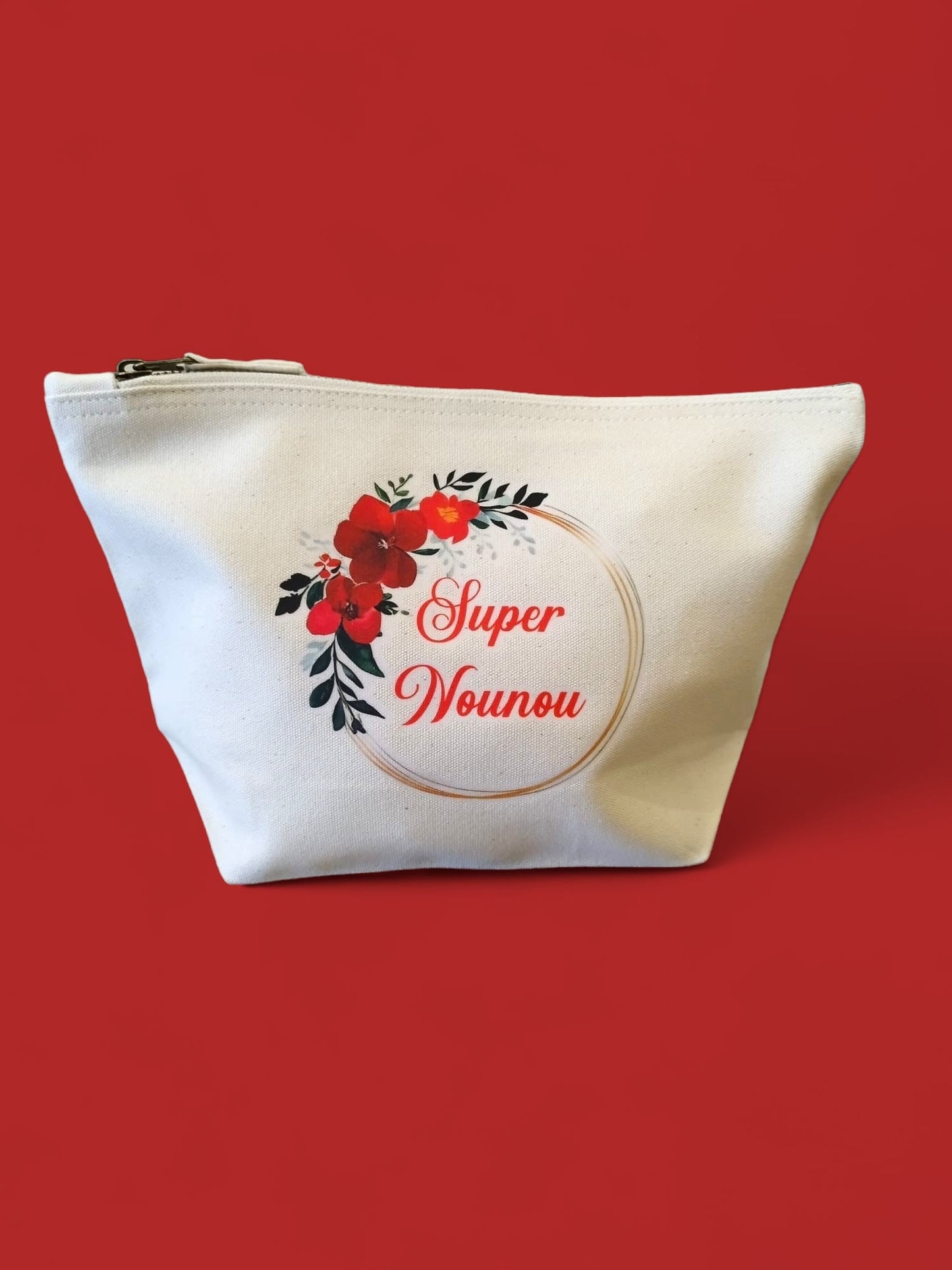 Trousse en coton couronne de fleurs