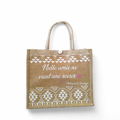 Sac jute décoratif + trousse