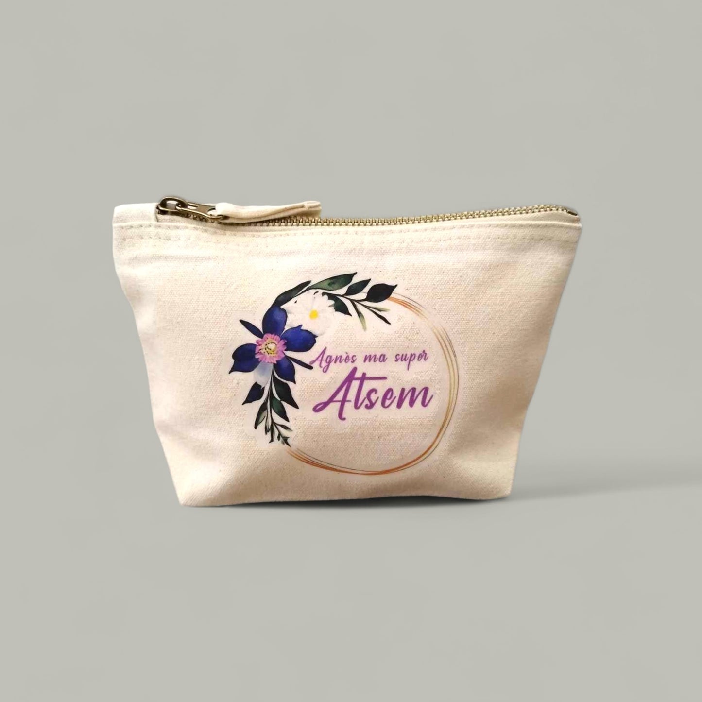 Trousse en coton couronne de fleurs