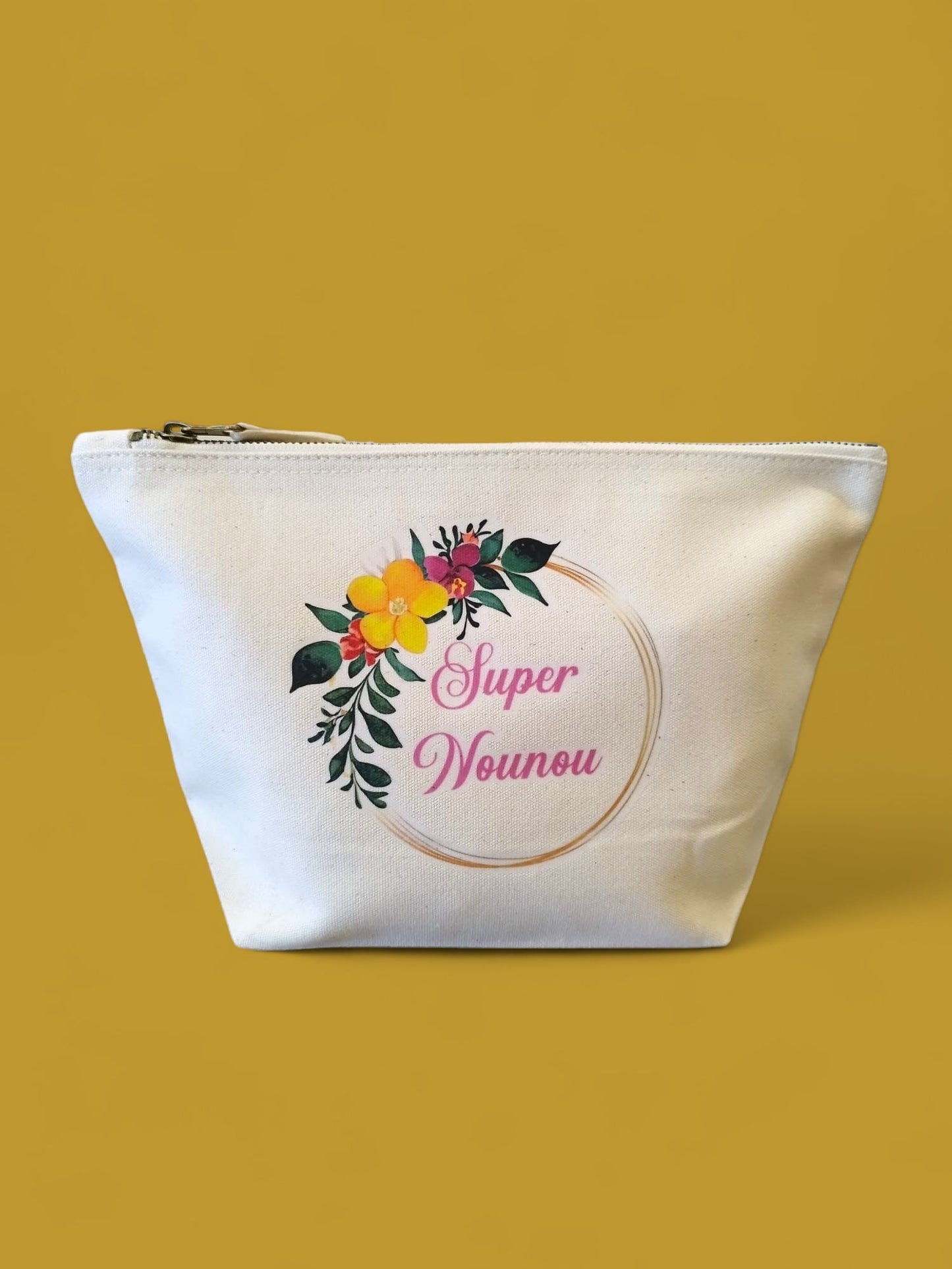 Trousse en coton couronne de fleurs