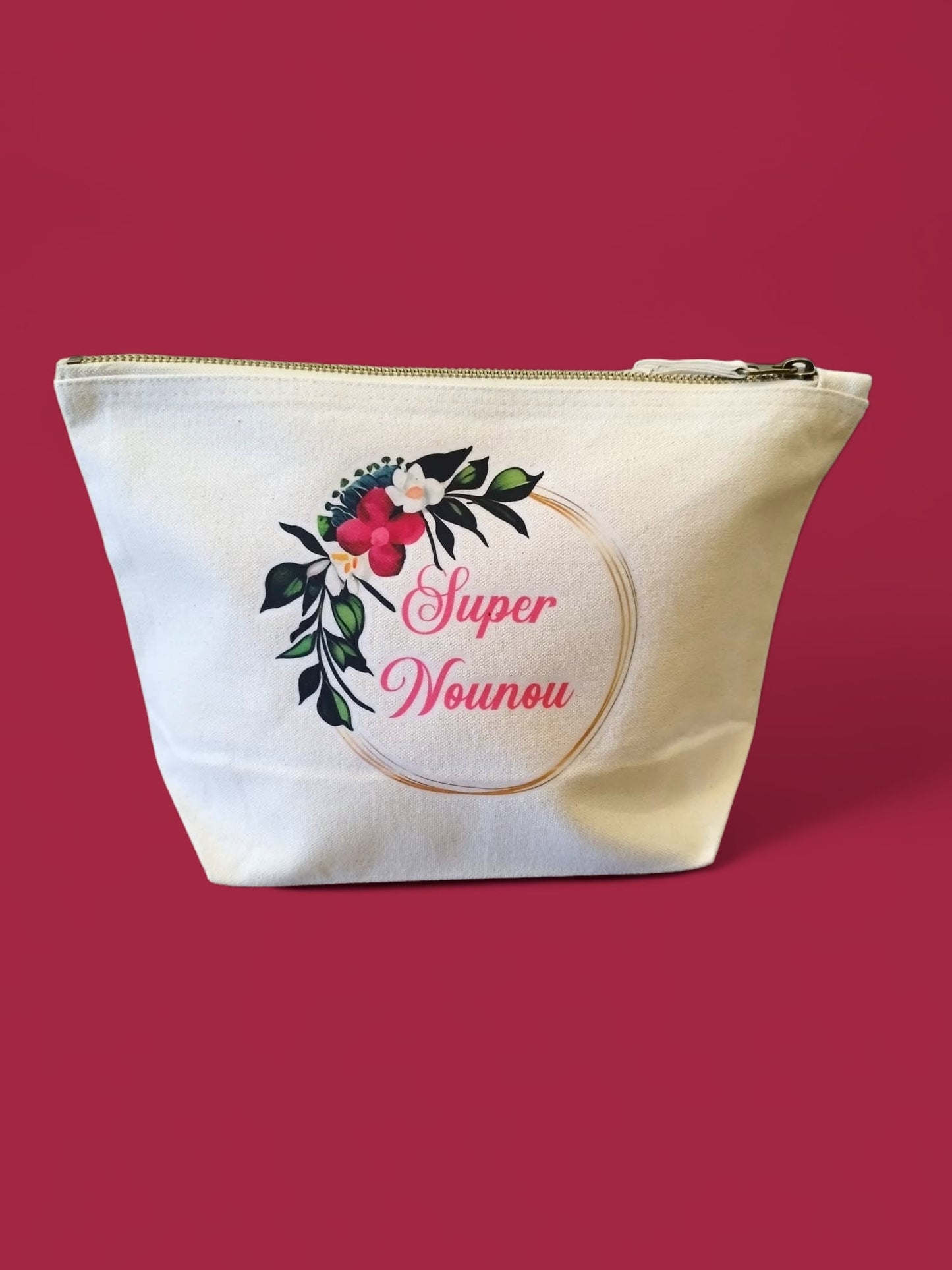 Trousse en coton couronne de fleurs
