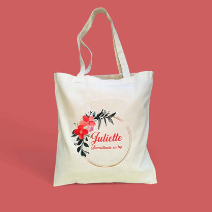 Tote Bag couronne de fleurs