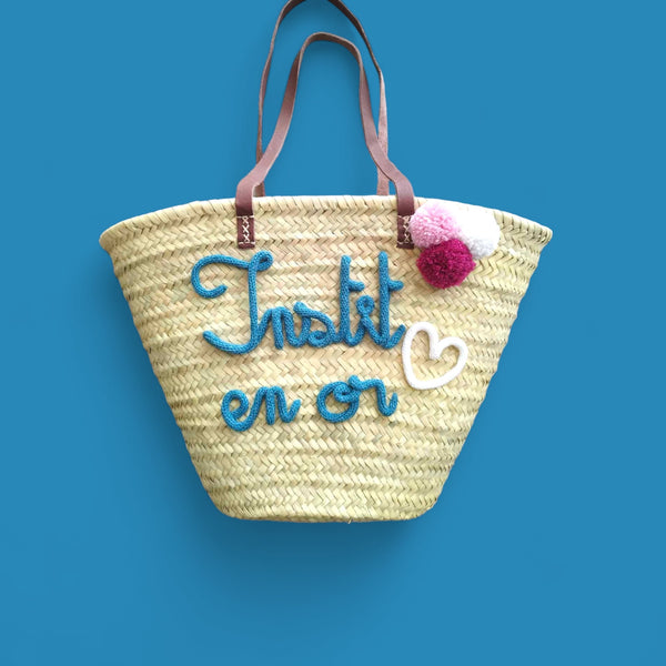 Panier shopping en palmier naturel