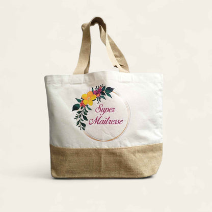 Sac shopping couronne de fleurs