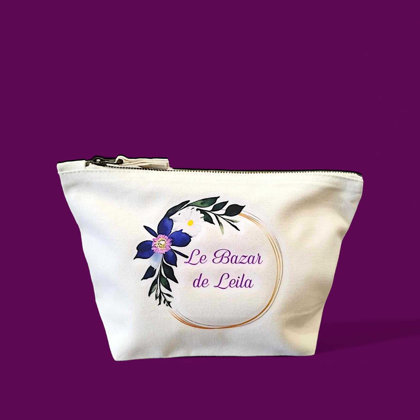 Trousse en coton couronne de fleurs