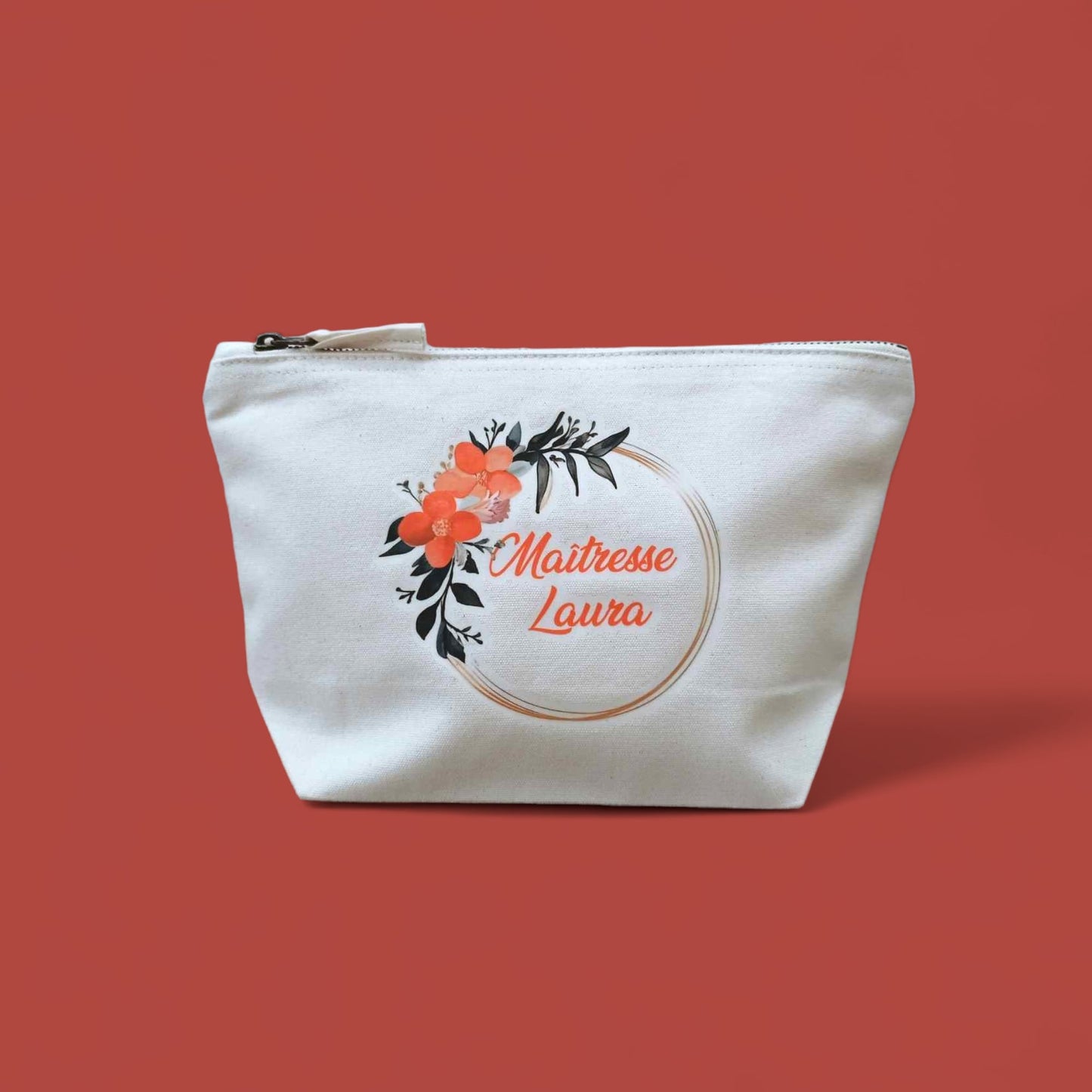 Trousse en coton couronne de fleurs