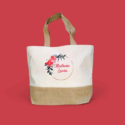 Sac shopping couronne de fleurs