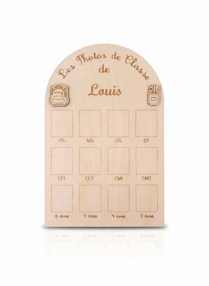Panneau Photos de Classe en Bois Personnalisé