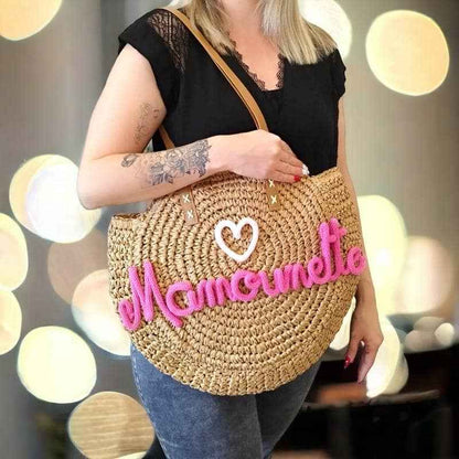Sac rond en paille
