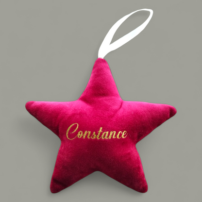Étoile de Noël en velours faite main