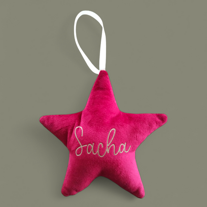 Étoile de Noël en velours faite main