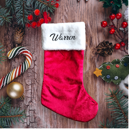 Chaussette de Noël personnalisée rouge