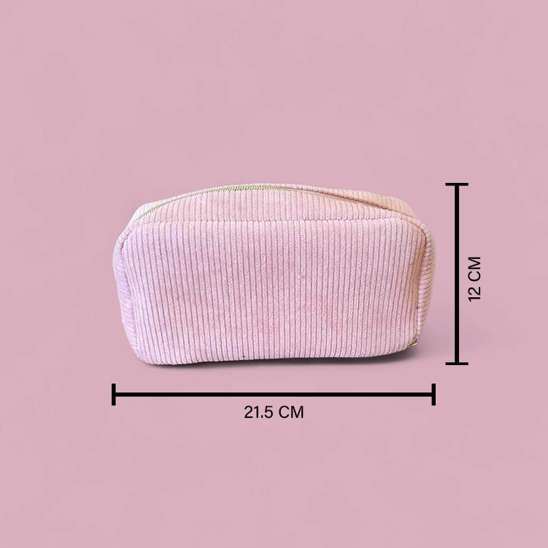 Trousse en velour personnalisée rose