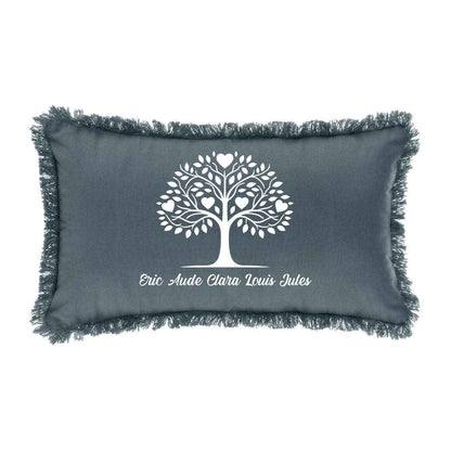 Coussin rectangulaire à frange