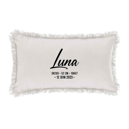 Coussin rectangulaire à frange