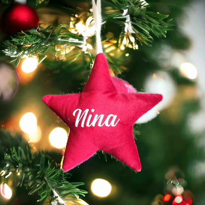 Étoile de Noël en velours faite main