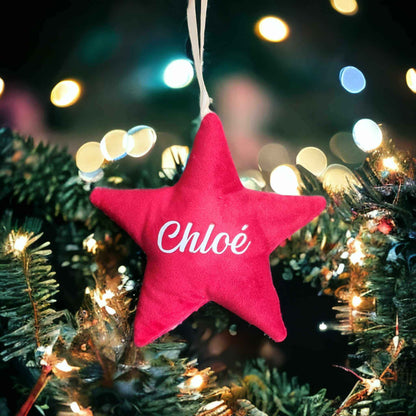 Étoile de Noël en velours faite main