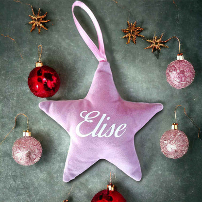 Étoile de Noël en velours faite main