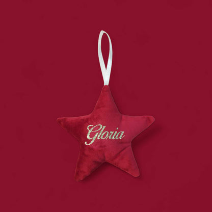 Étoile de Noël en velours faite main