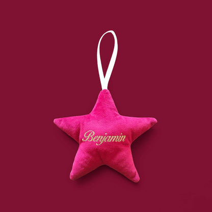 Étoile de Noël en velours faite main
