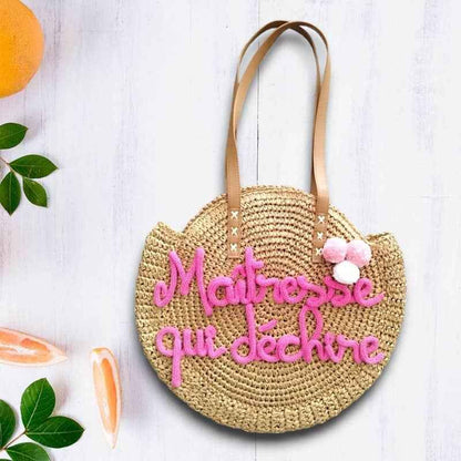 Sac rond en paille