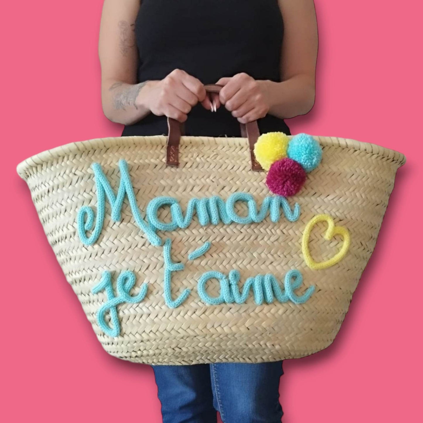 Panier shopping en palmier naturel