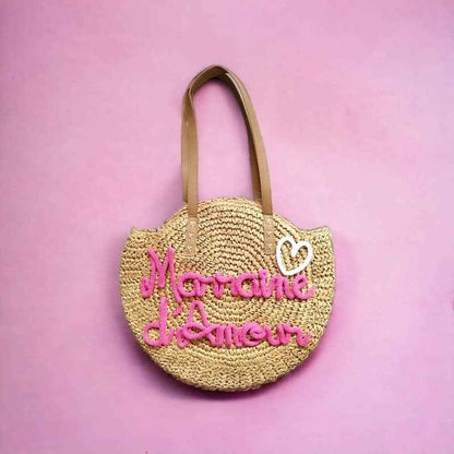 Sac rond en paille