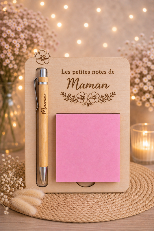 Bloc-notes en bois personnalisé